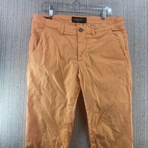 Jeckerson Pants Mens 34x32 Orange Chino Stretch Tapered Leg Casual Flat Front